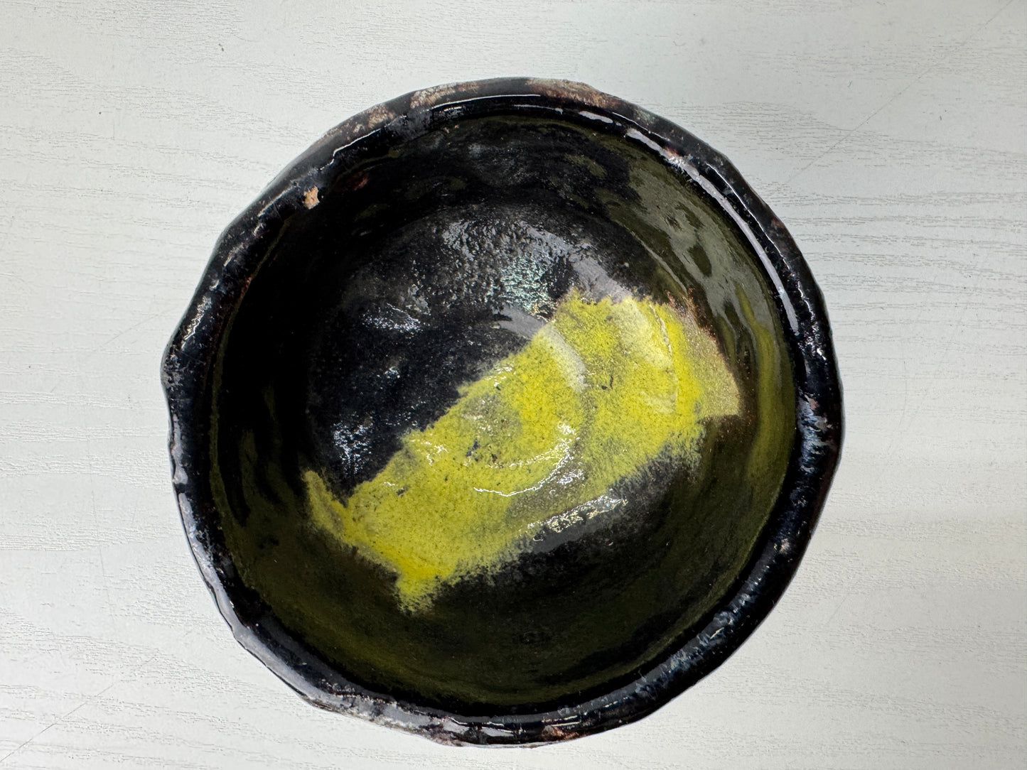 Y9059 CHAWAN Raku-ware bowl signed box Japan antique tea ceremony pottery cup