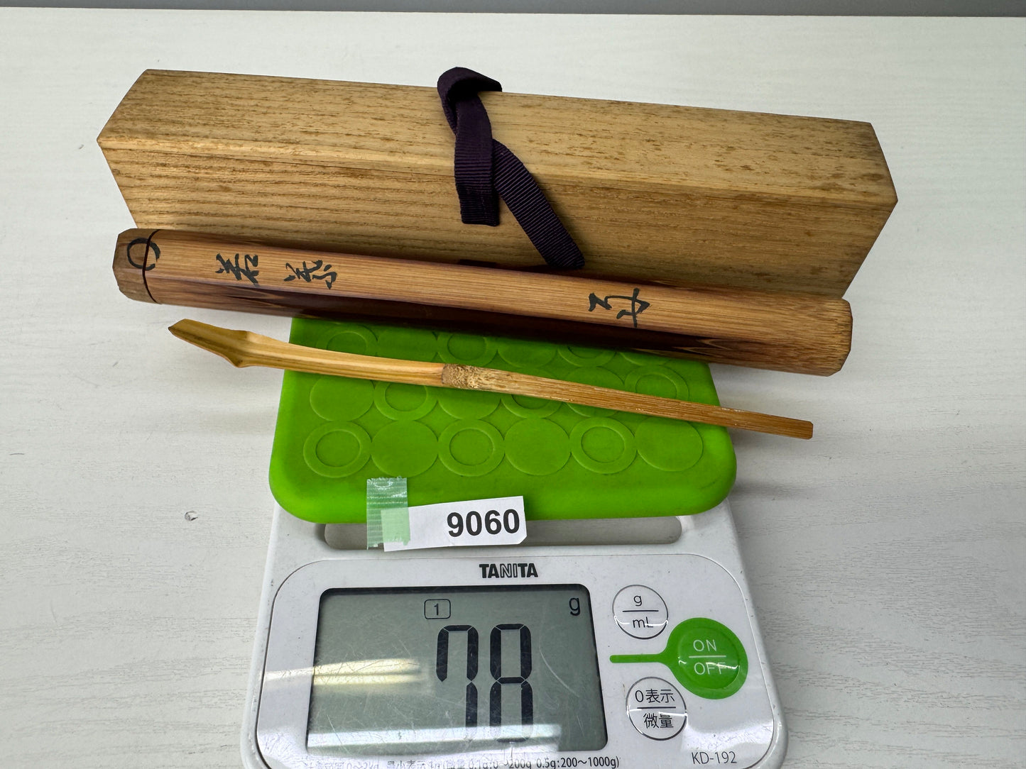 Y9060 CHASHAKU Bamboo scoop spoon signed box Japan Tea Ceremony utensil antique