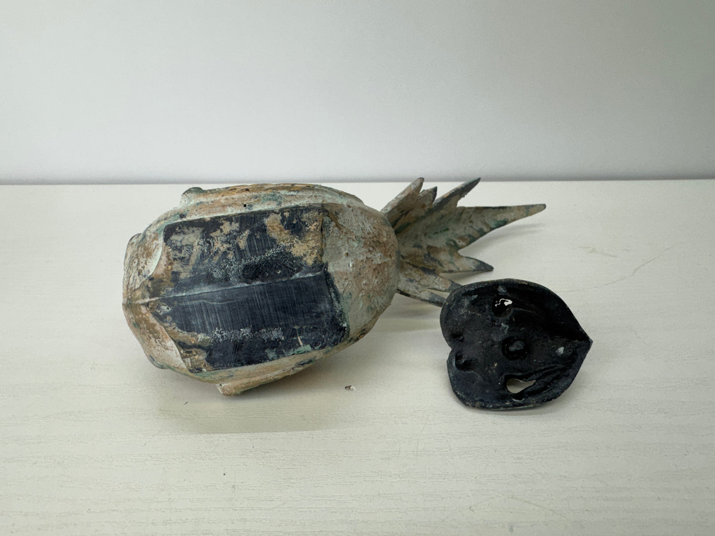 Y9080 KOURO metal Phoenix stand Japan antique Incense Burner fragrance aroma