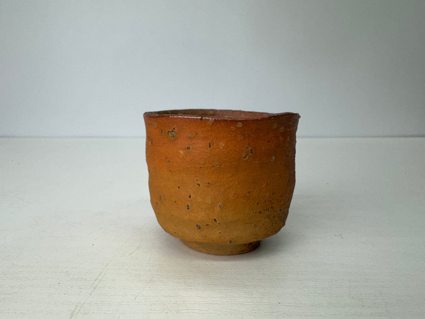 Y9084 CHAWAN Shigaraki-ware sake cup signed box Guinomi Japan antique tableware