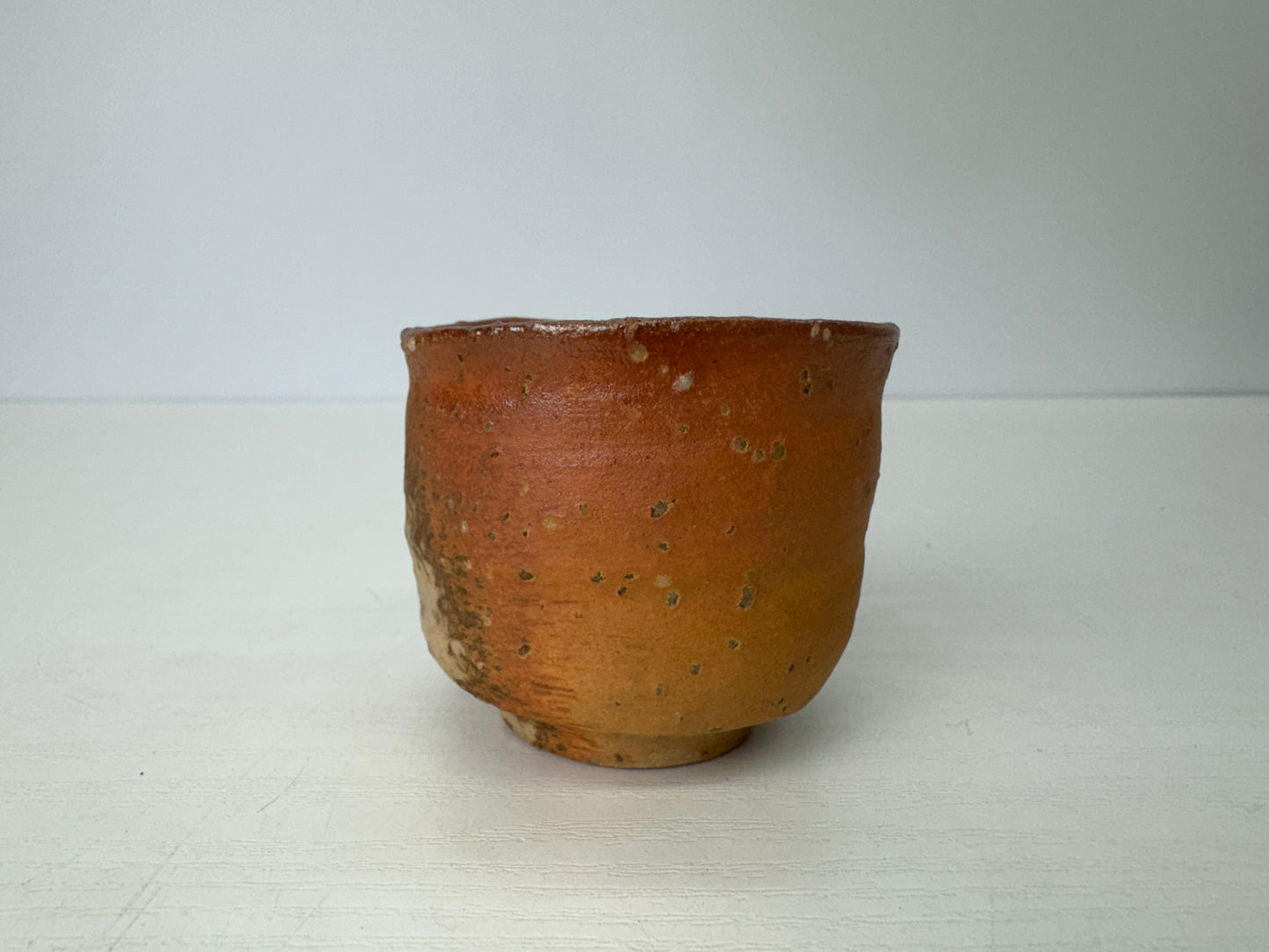 Y9084 CHAWAN Shigaraki-ware sake cup signed box Guinomi Japan antique tableware