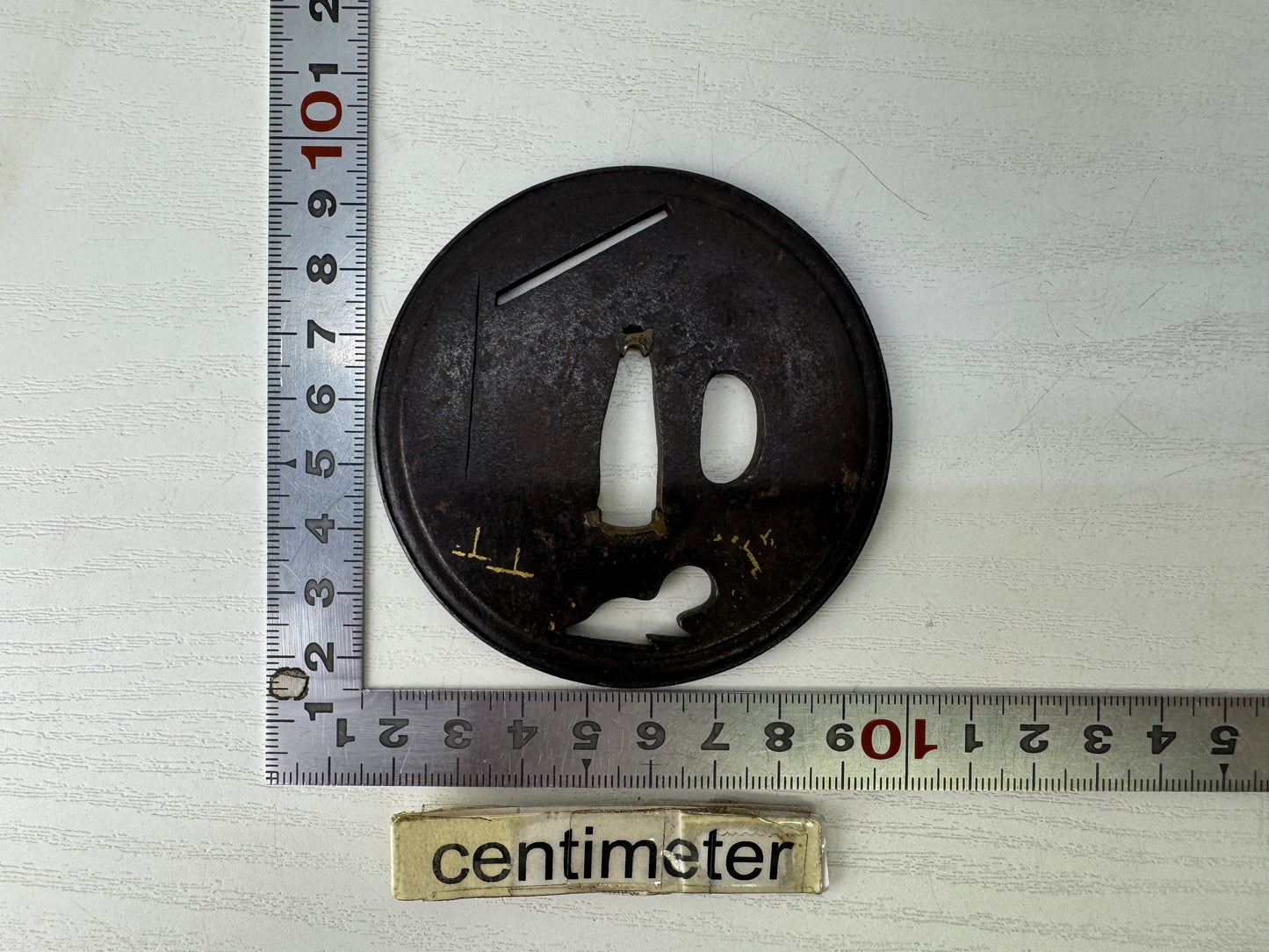 Y9102 TSUBA Iron sword guard openwork Japan samurai katana antique koshirae edo