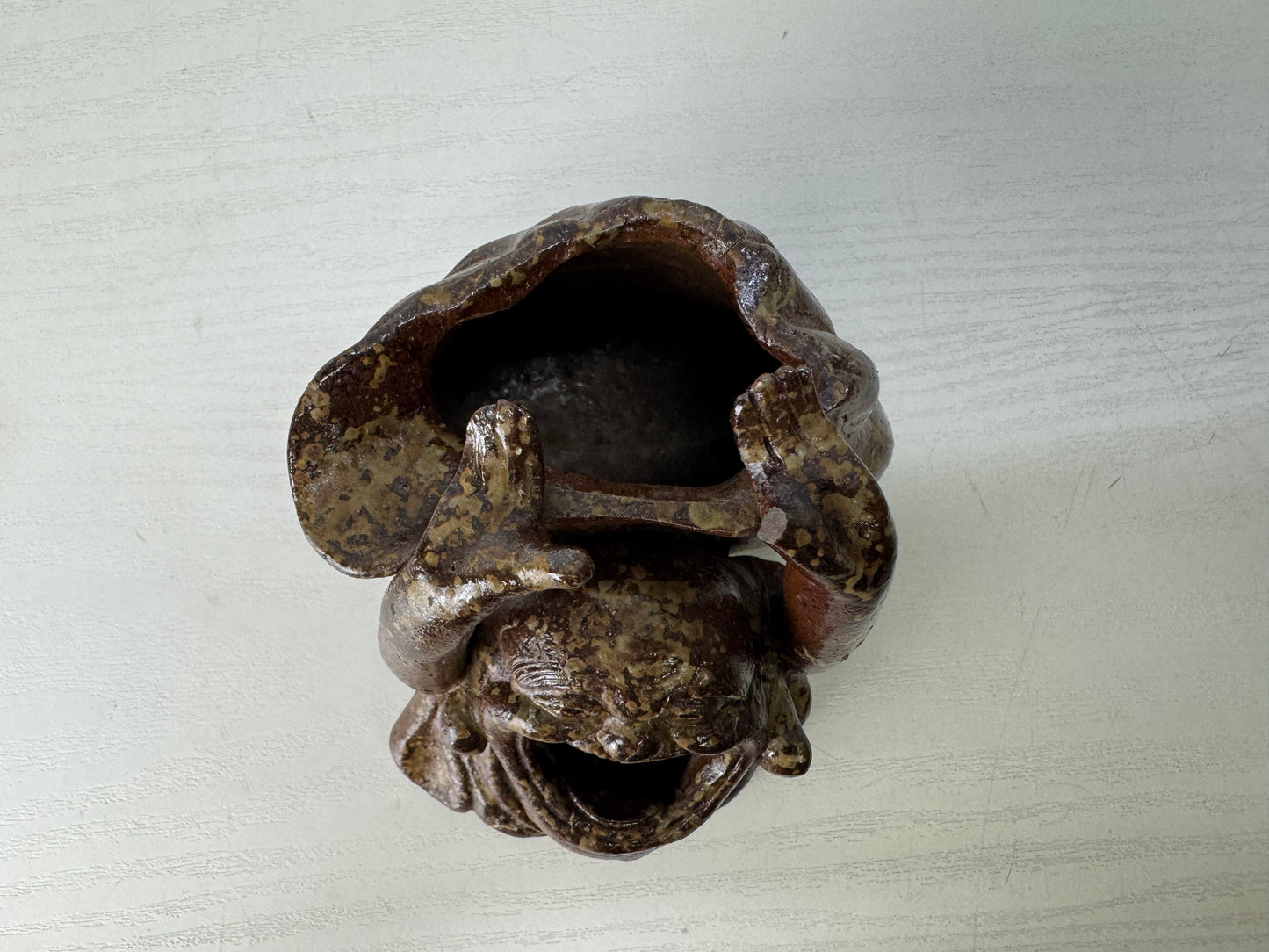 Y9107 ASHTRAY Bizen-ware Daikoku figure Japan antique collectible cigarette