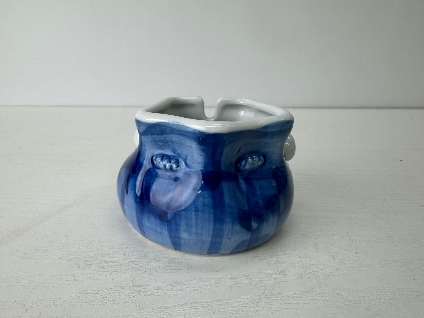 Y9113 ASHTRAY Setp-ware mouse Shingen bag signed box Japan antique cigarette