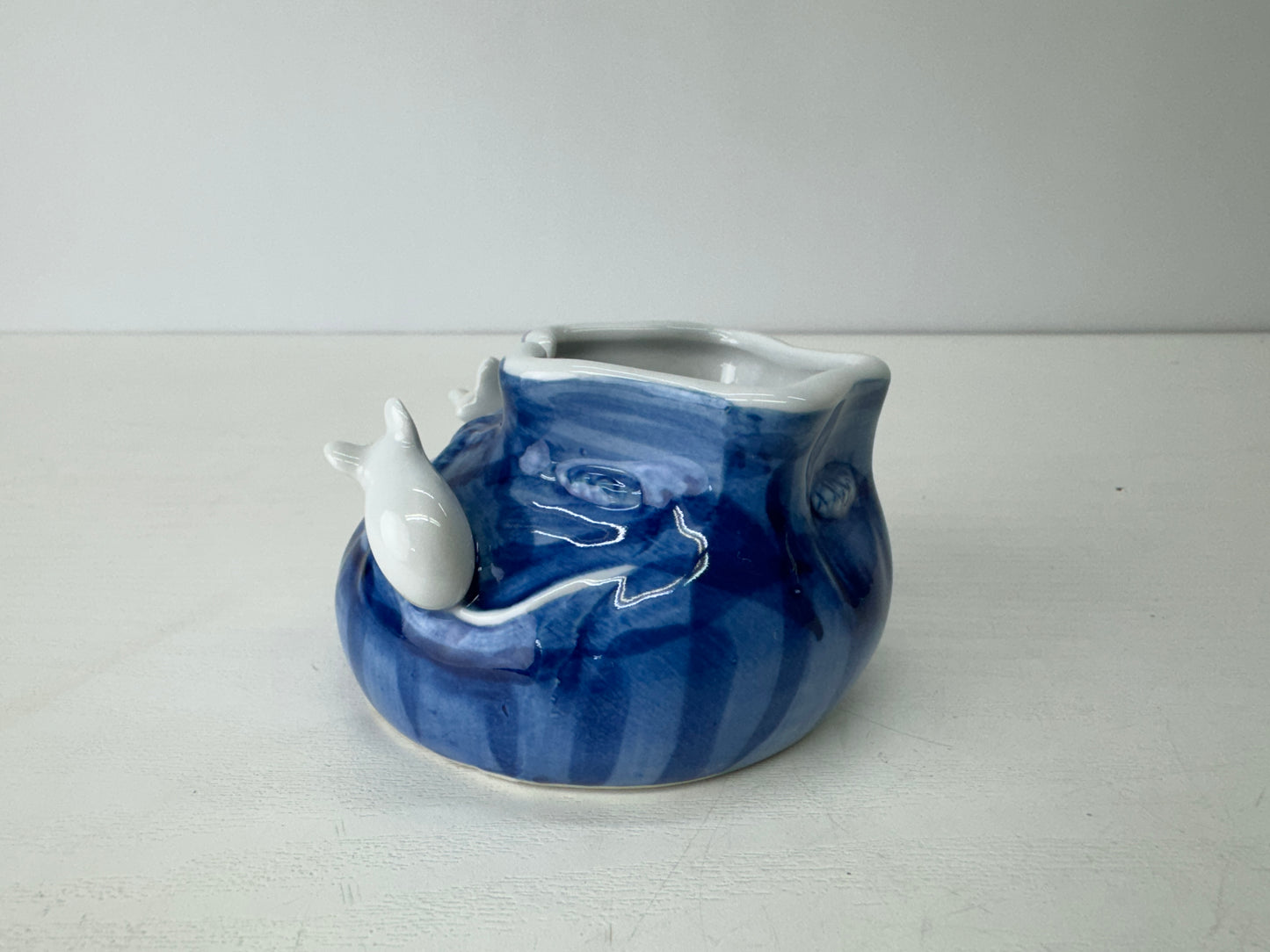 Y9113 ASHTRAY Setp-ware mouse Shingen bag signed box Japan antique cigarette