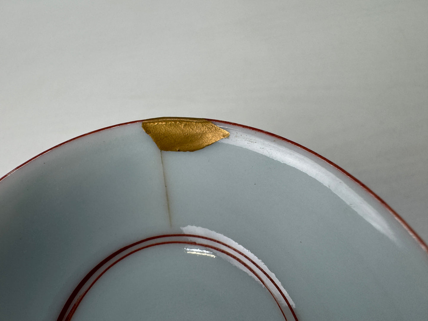 Y9114 CHAWAN Kyo-ware sake cup sakazuki kintsugi box Japan antique tableware