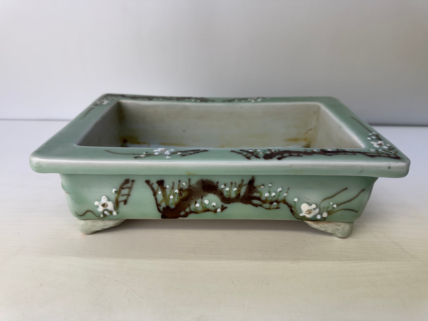 Y9122 BASIN Seto-ware water container flower pot Bonsai Japan ikebana interior