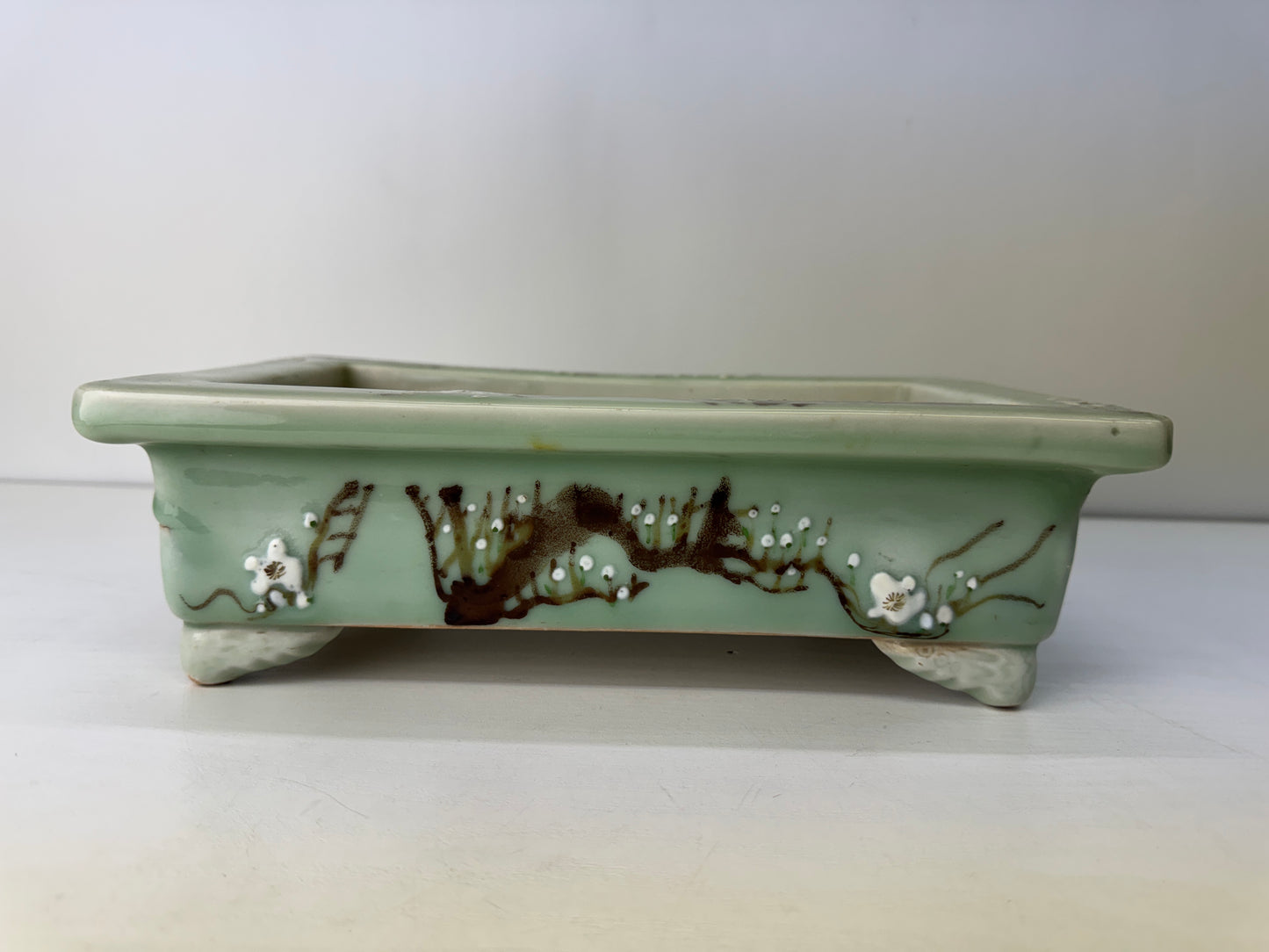 Y9122 BASIN Seto-ware water container flower pot Bonsai Japan ikebana interior