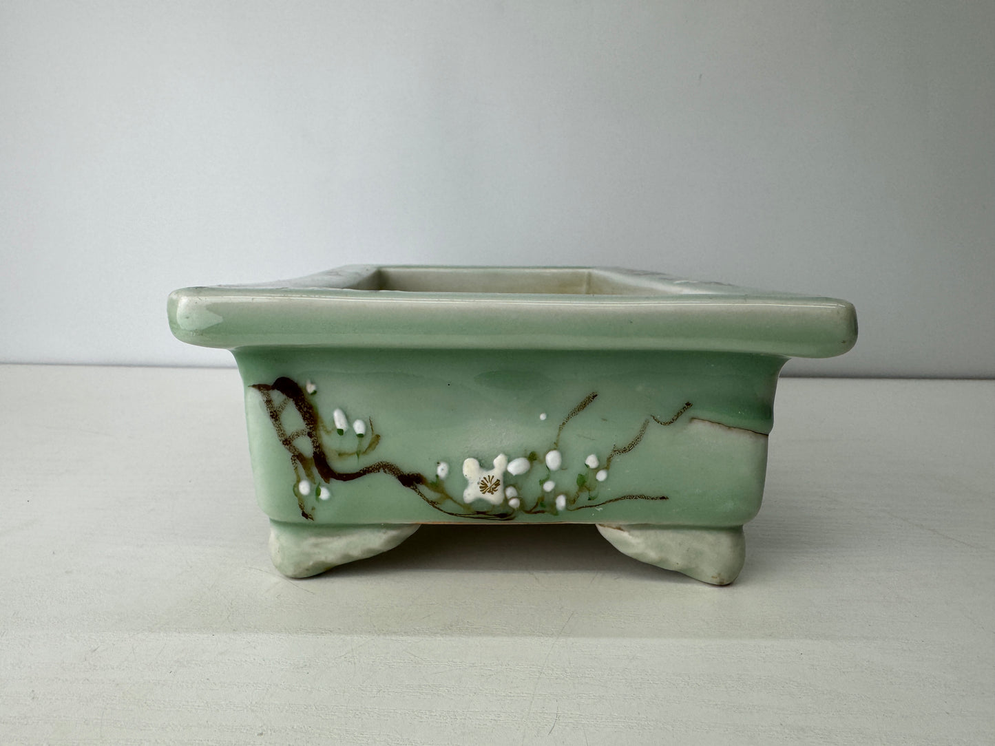Y9122 BASIN Seto-ware water container flower pot Bonsai Japan ikebana interior
