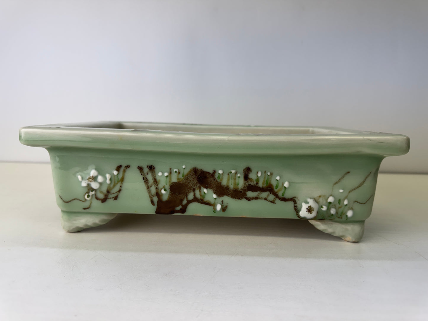Y9122 BASIN Seto-ware water container flower pot Bonsai Japan ikebana interior