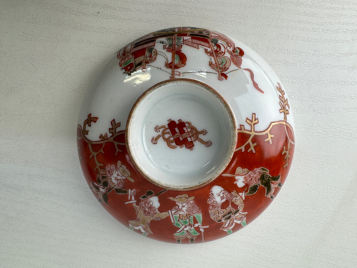 Y9125 CHAWAN Koimari bowl lid kintsugi signed Japan antique tea ceremony cup