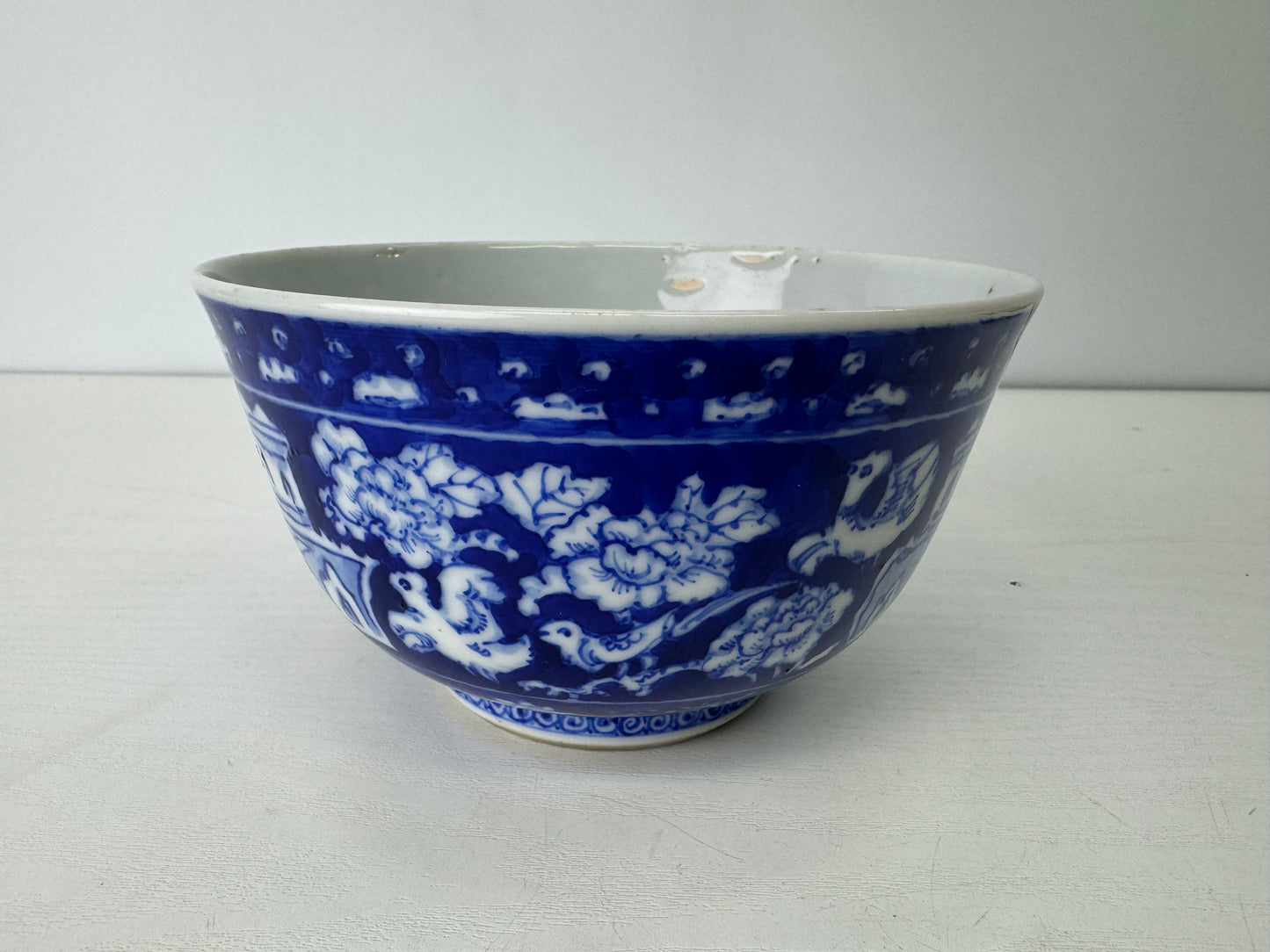 Y9127 CHAWAN Kyo-ware confectionery bowl signed Japan antique tableware pottery