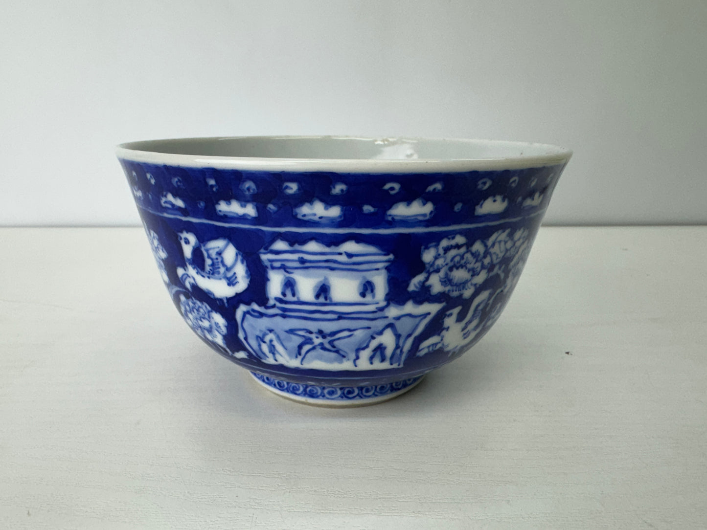 Y9127 CHAWAN Kyo-ware confectionery bowl signed Japan antique tableware pottery