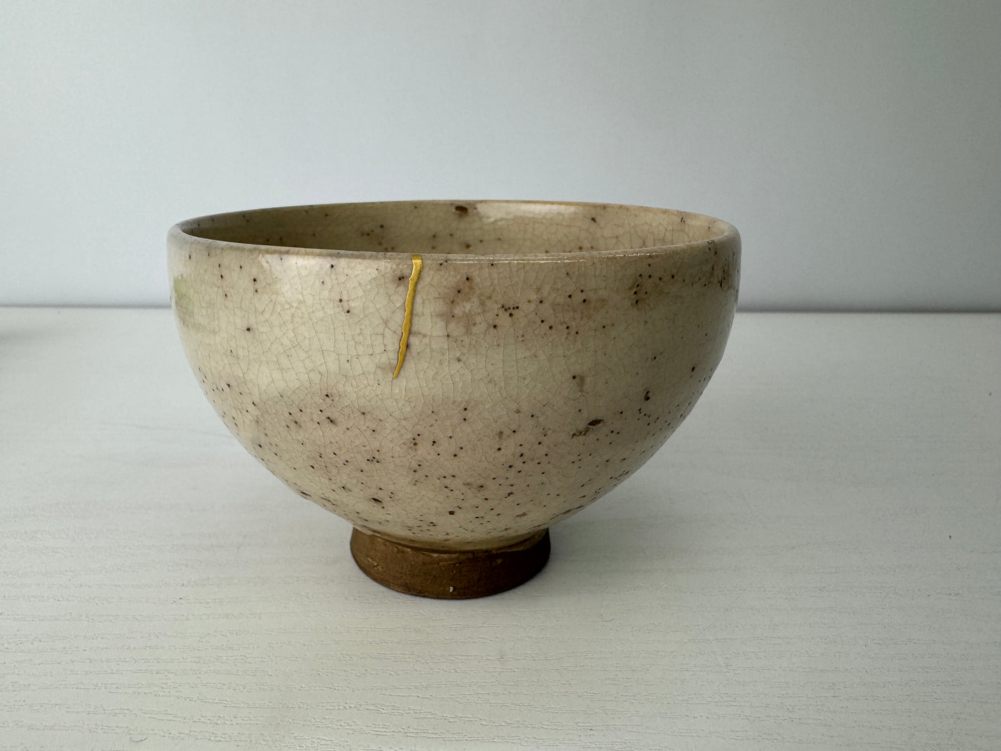 Y9130 CHAWAN Soma-ware kintsugi bowl Horse Japan antique tea ceremony pottery