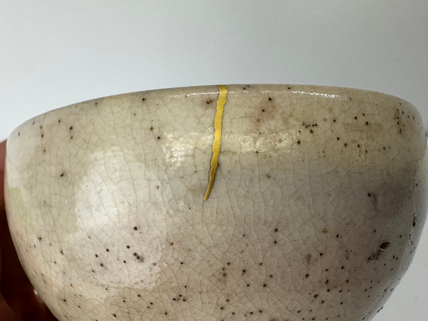 Y9130 CHAWAN Soma-ware kintsugi bowl Horse Japan antique tea ceremony pottery