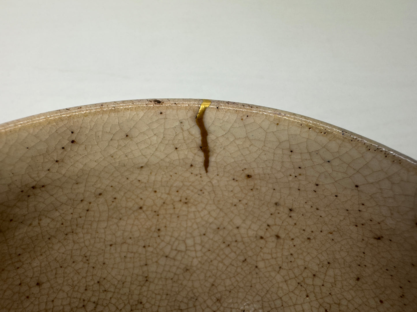 Y9130 CHAWAN Soma-ware kintsugi bowl Horse Japan antique tea ceremony pottery