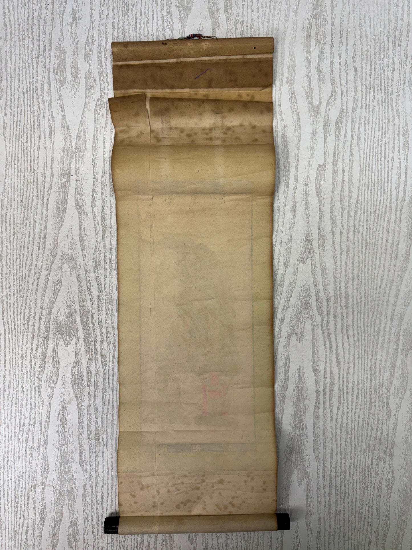 Y9142 KAKEJIKU woodblock print Buddhist painting Japan antique hanging scroll