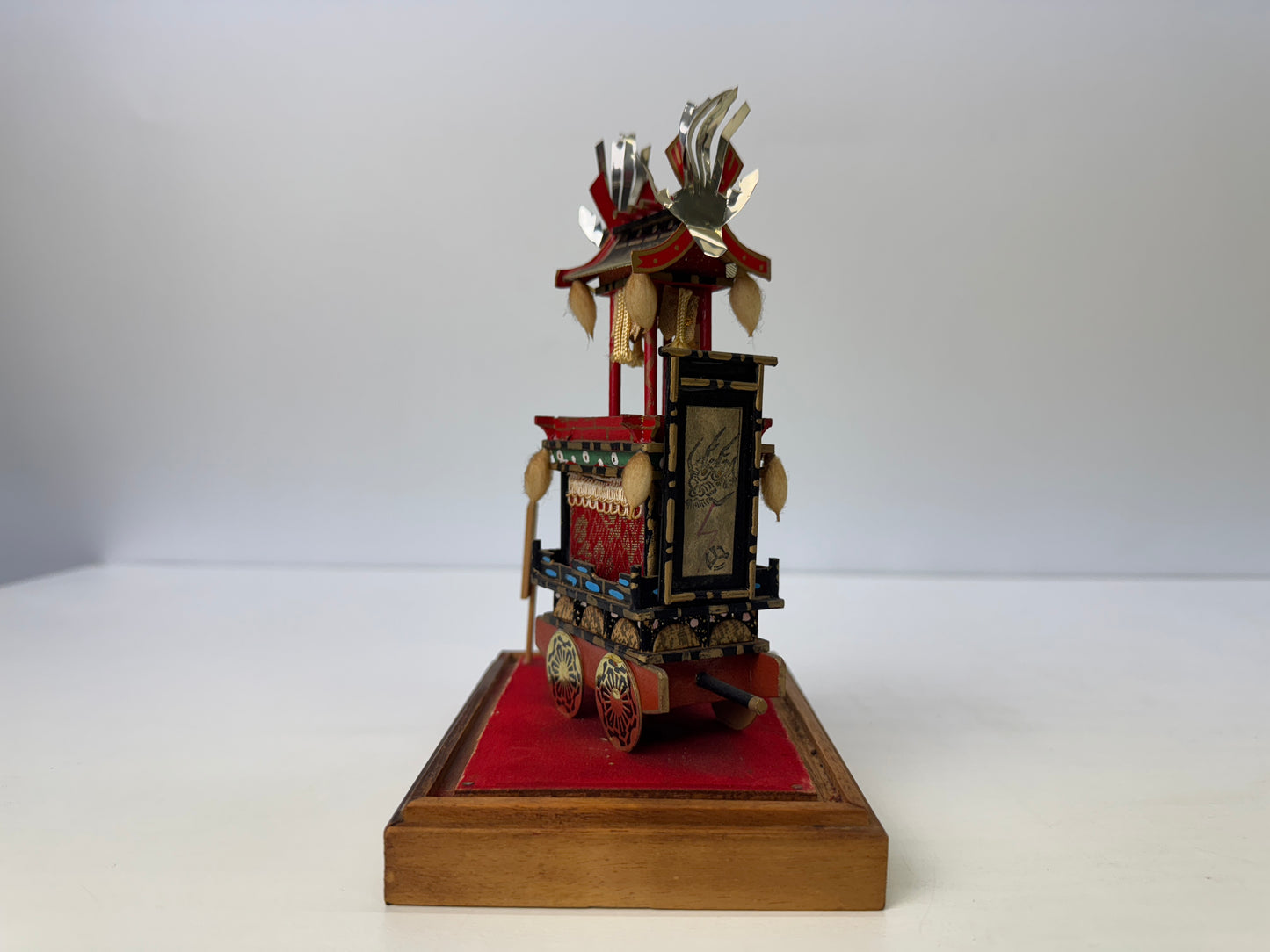 Y9146 OKIMONO miniature Takayama Festival stall glass case Japan antique decor