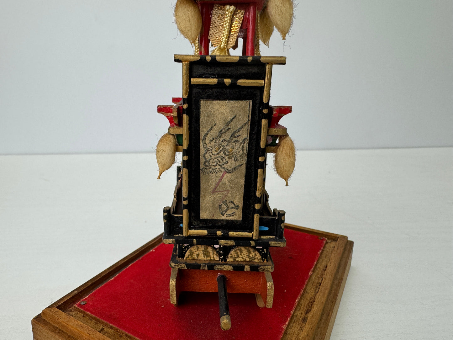 Y9146 OKIMONO miniature Takayama Festival stall glass case Japan antique decor