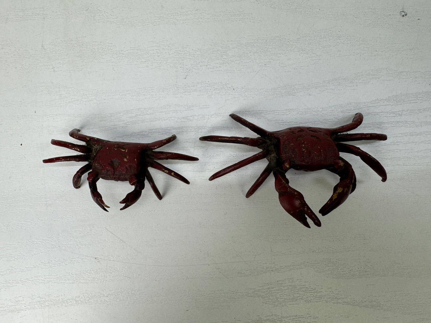 Y9150 OKIMONO metal Crab small figurine ornament Japan antique interior decor