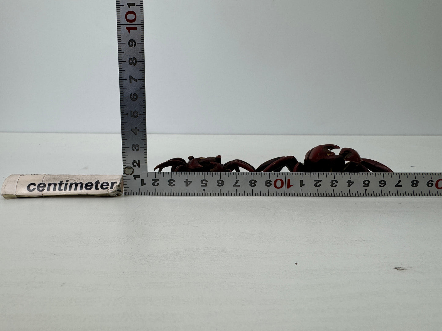 Y9150 OKIMONO metal Crab small figurine ornament Japan antique interior decor