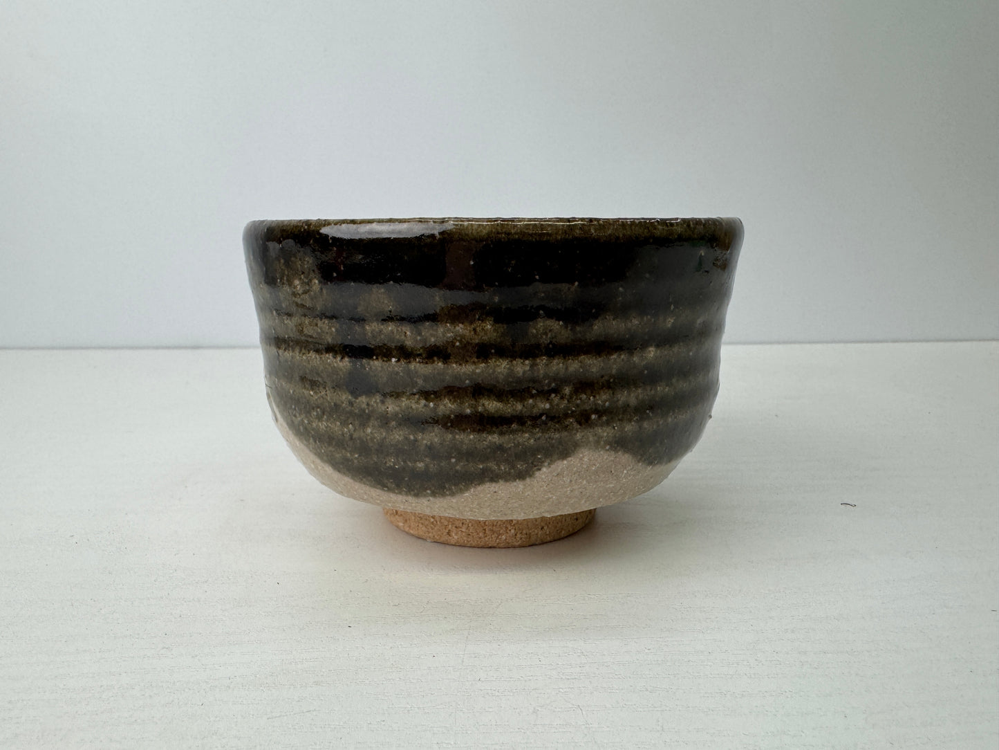 Y9160 CHAWAN Kyo-ware bowl Firefly signed box Japan antique tea ceremony pottery