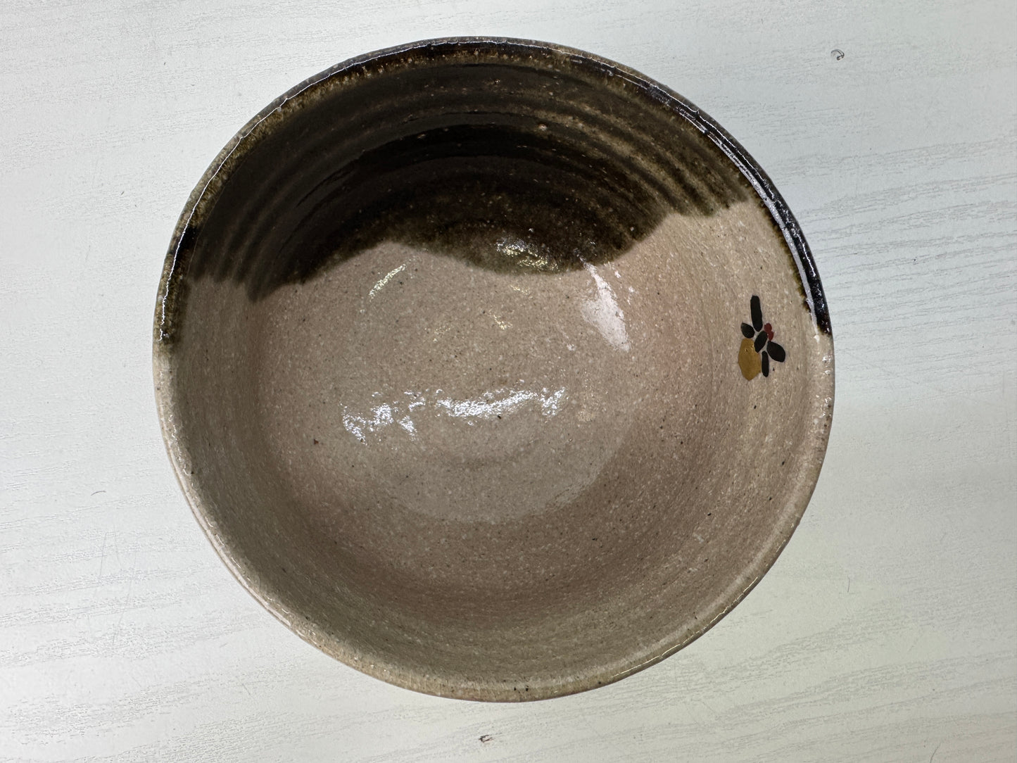 Y9160 CHAWAN Kyo-ware bowl Firefly signed box Japan antique tea ceremony pottery