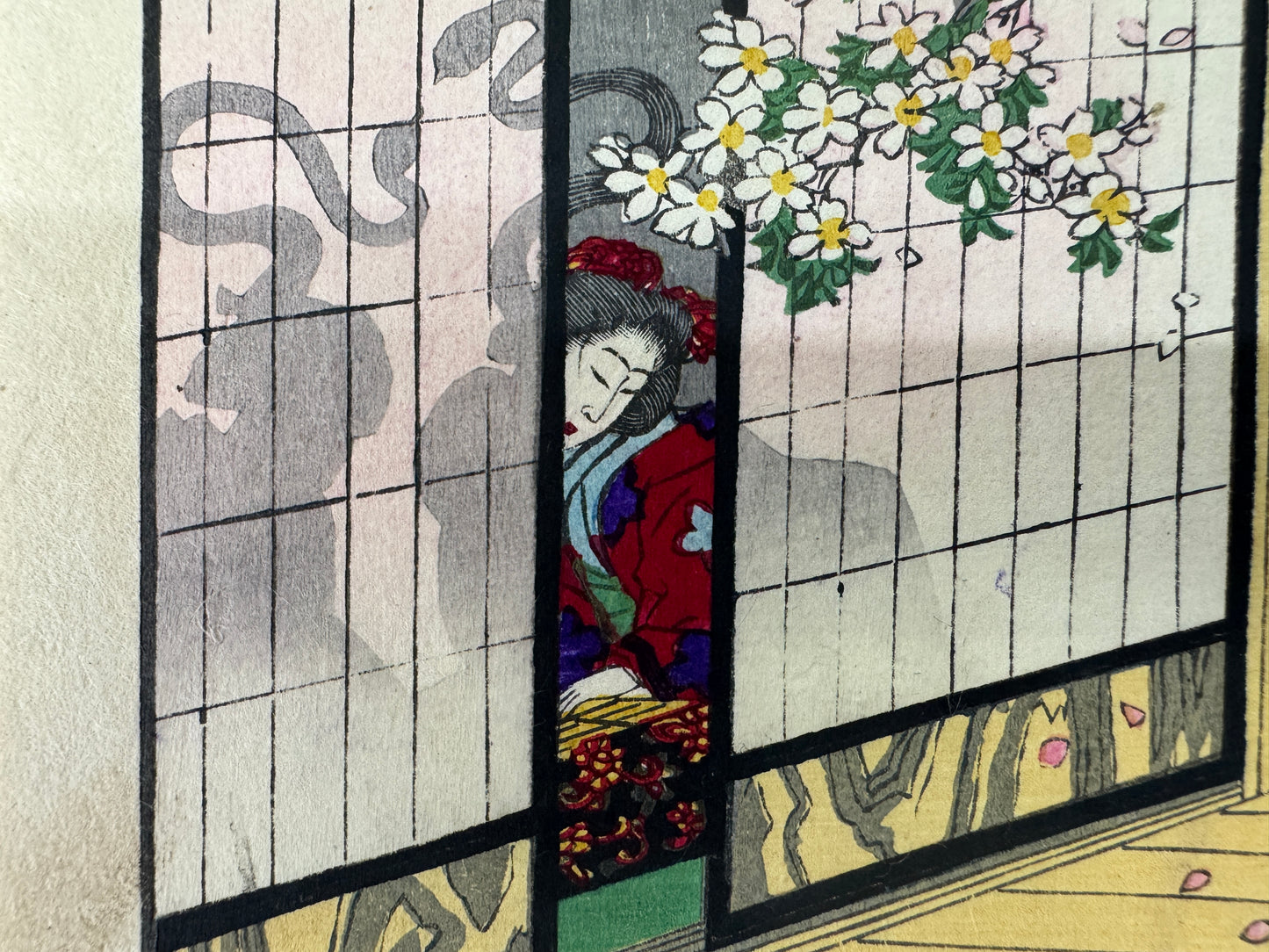 Y9161 WOODBLOCK PRINT Chikanobu Ghost single piece Japan Ukiyoe antique interior