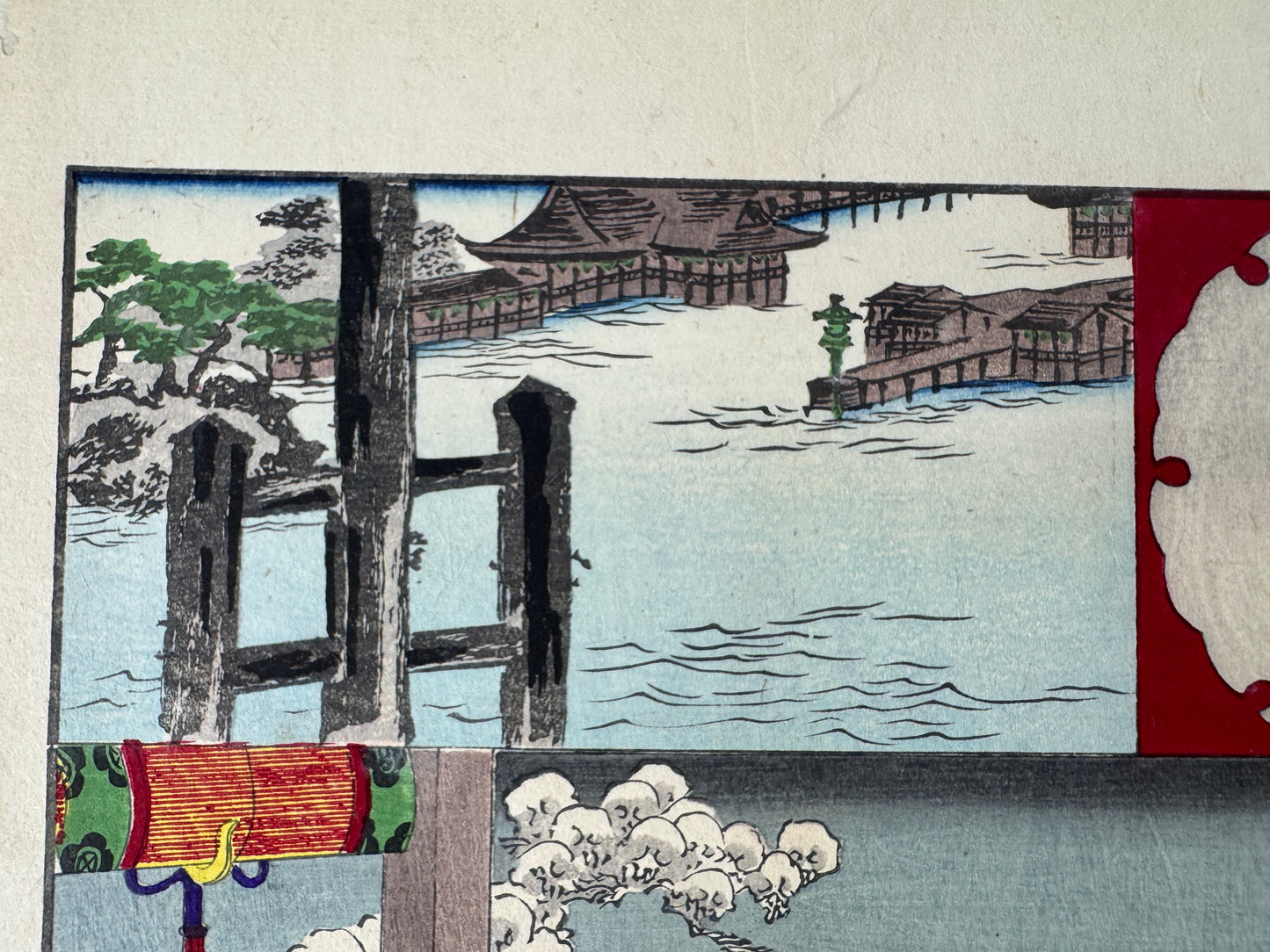 Y9164 WOODBLOCK PRINT Chikanobu Skeleton Ghost Monster Japan Ukiyoe antique art