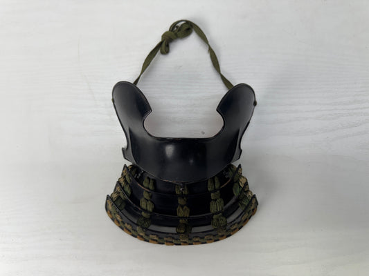 Y9167 MENPO Iron lacquer samurai face guard visor armor Japan antique bugu yoroi