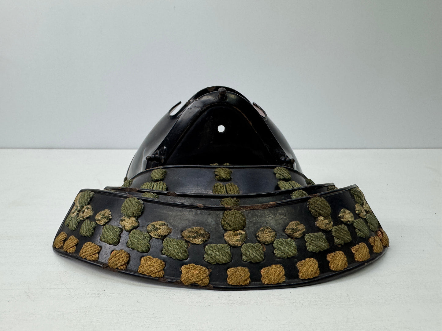 Y9167 MENPO Iron lacquer samurai face guard visor armor Japan antique bugu yoroi