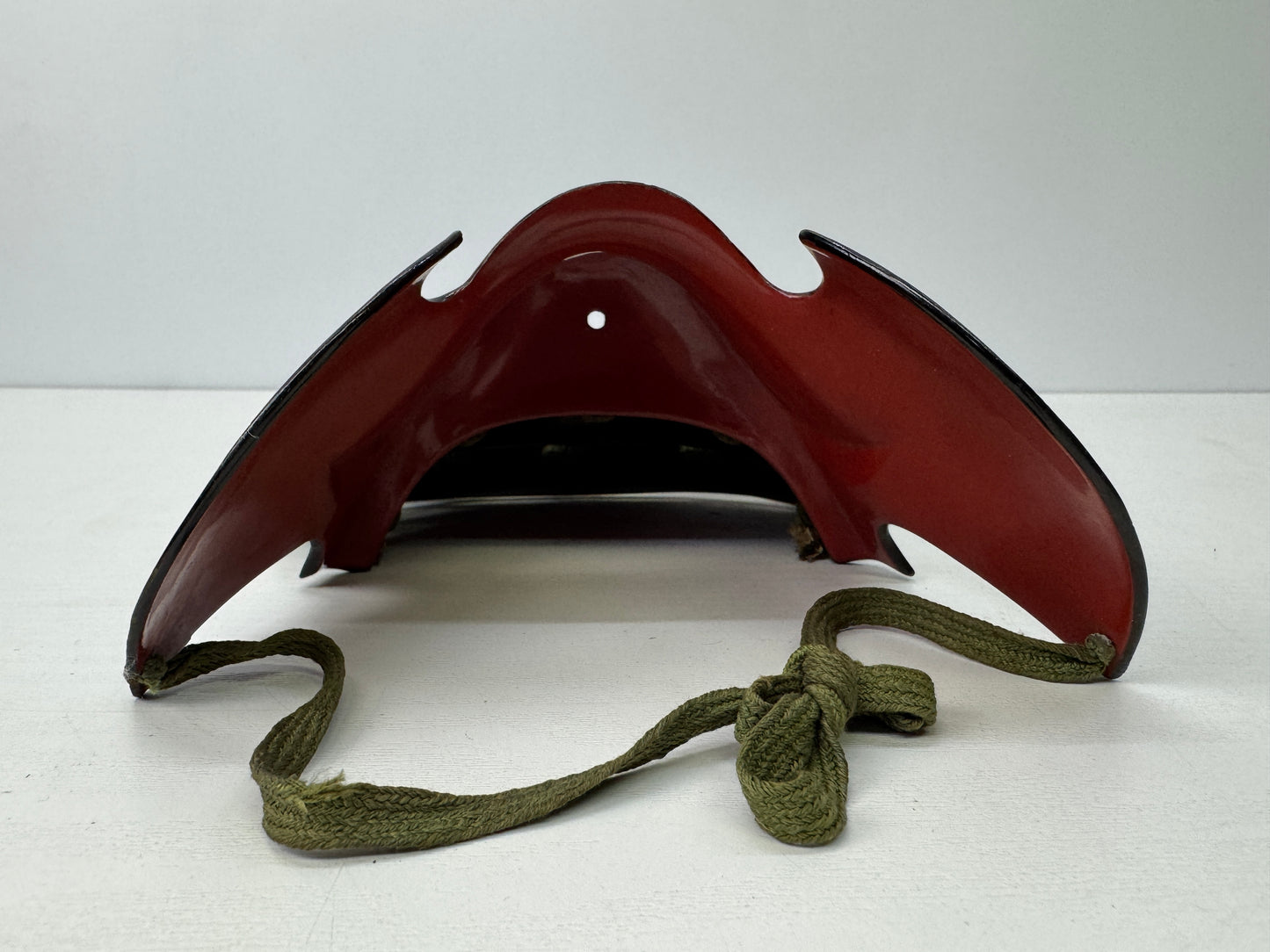 Y9167 MENPO Iron lacquer samurai face guard visor armor Japan antique bugu yoroi