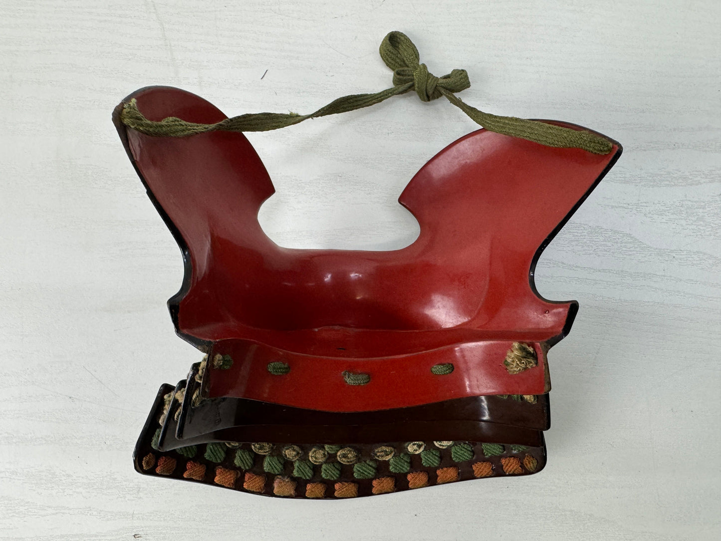 Y9167 MENPO Iron lacquer samurai face guard visor armor Japan antique bugu yoroi
