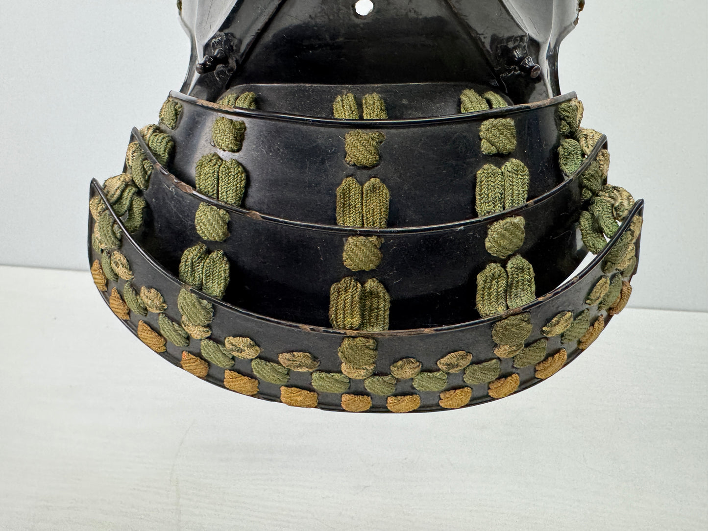 Y9167 MENPO Iron lacquer samurai face guard visor armor Japan antique bugu yoroi