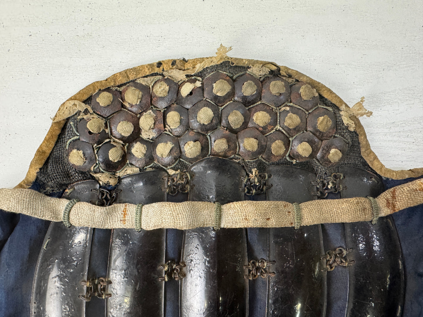Y9169 YOROI Iron Suneate shin guard samurai busho arms Japan antique armor
