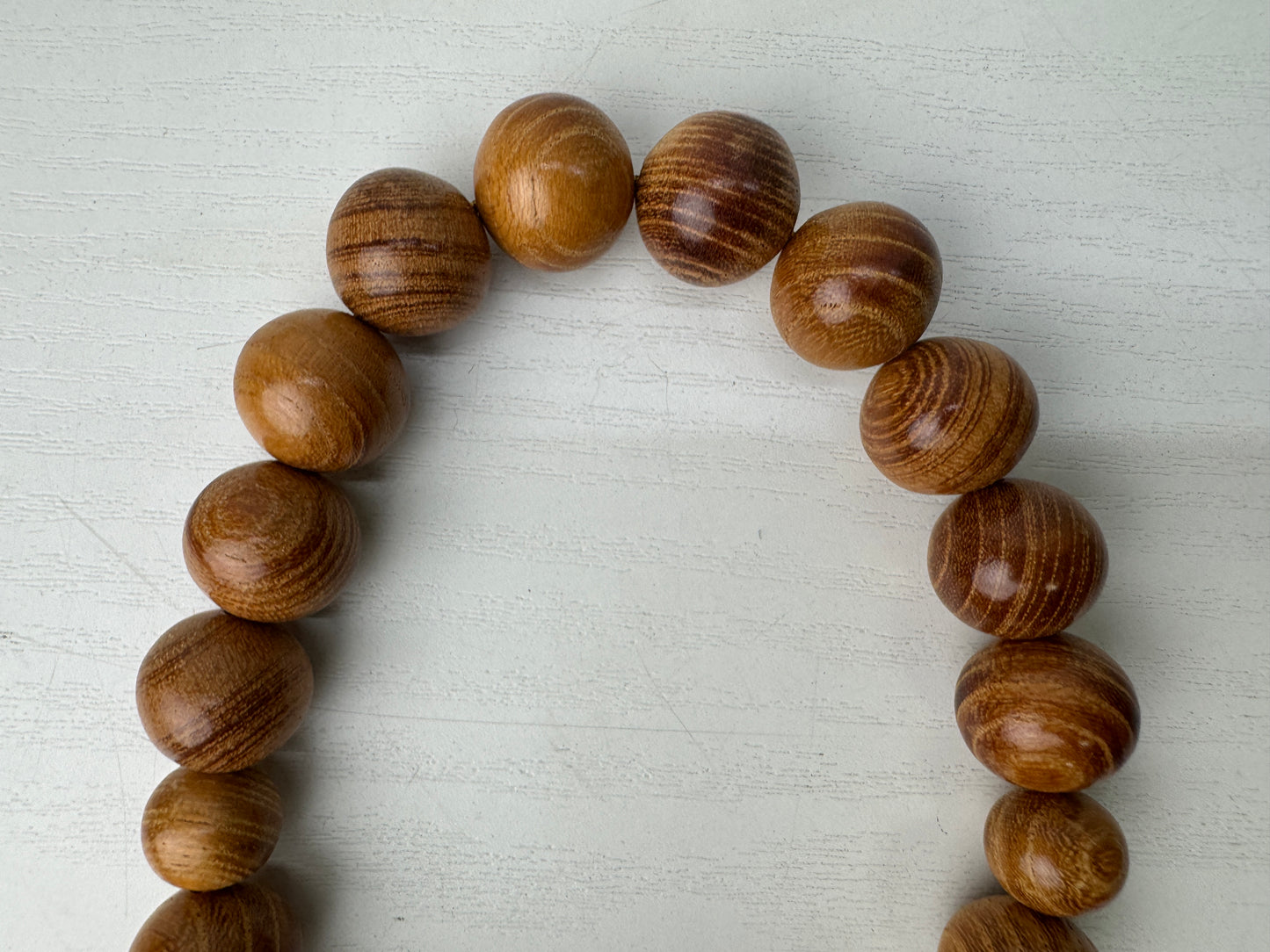 Y9172 JUZU Rosary Zelkova beadroll box Japan antique Buddhist Prayer Beads