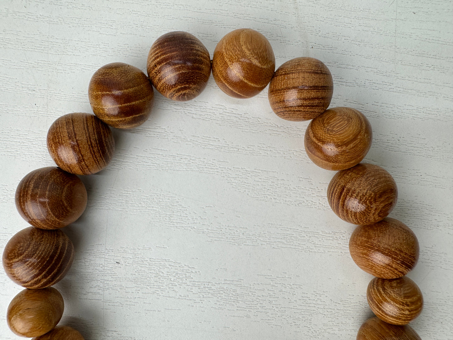 Y9172 JUZU Rosary Zelkova beadroll box Japan antique Buddhist Prayer Beads