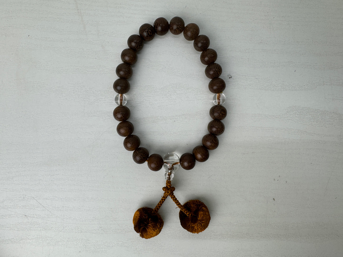 Y9173 JUZU Rosary Ironwood beadroll box Japan antique Buddhist Prayer Beads