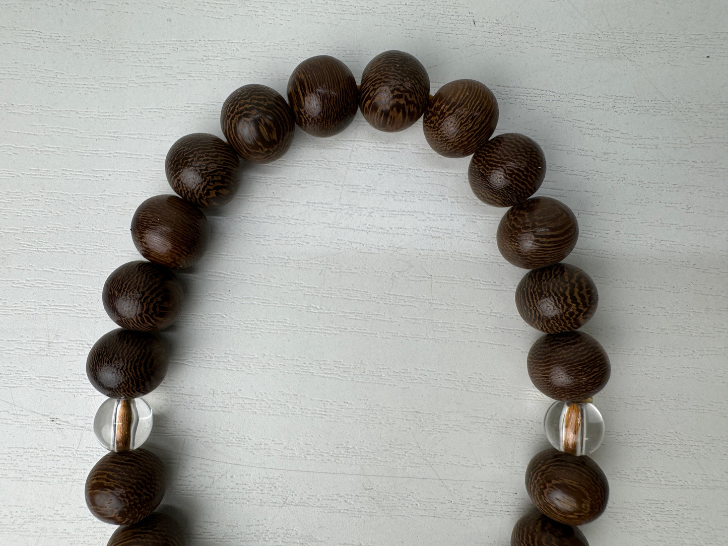 Y9173 JUZU Rosary Ironwood beadroll box Japan antique Buddhist Prayer Beads