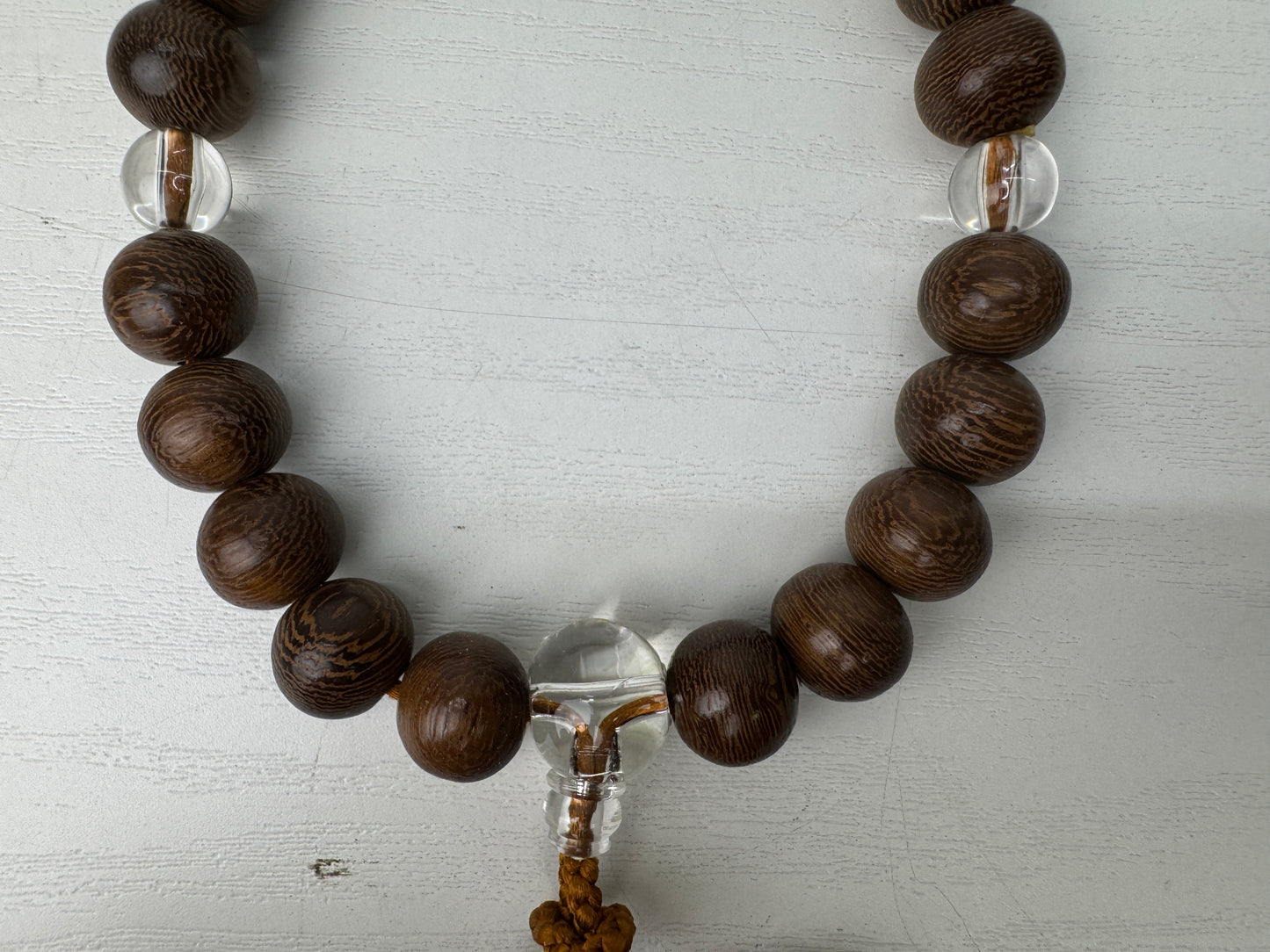 Y9173 JUZU Rosary Ironwood beadroll box Japan antique Buddhist Prayer Beads