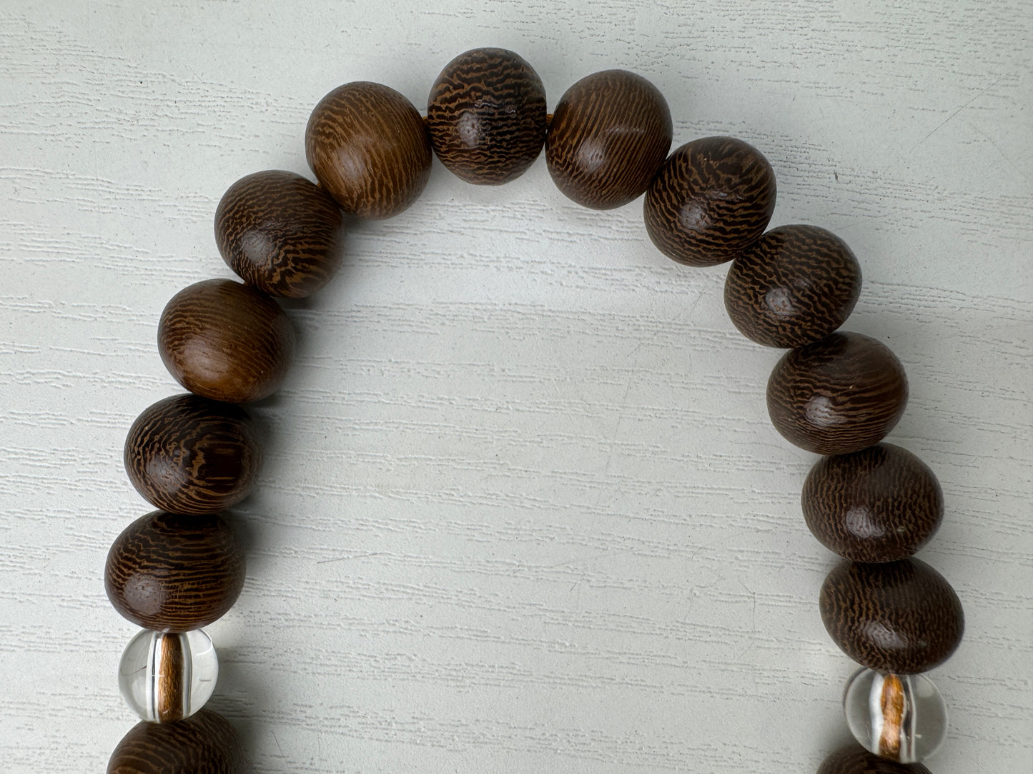 Y9173 JUZU Rosary Ironwood beadroll box Japan antique Buddhist Prayer Beads