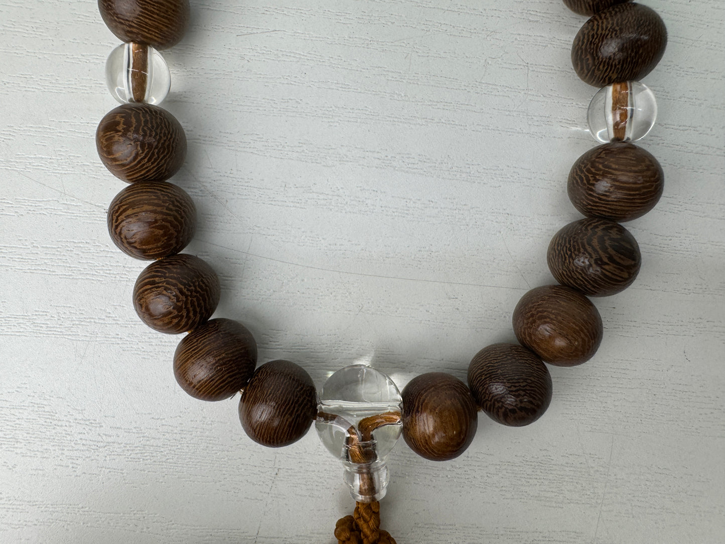 Y9173 JUZU Rosary Ironwood beadroll box Japan antique Buddhist Prayer Beads