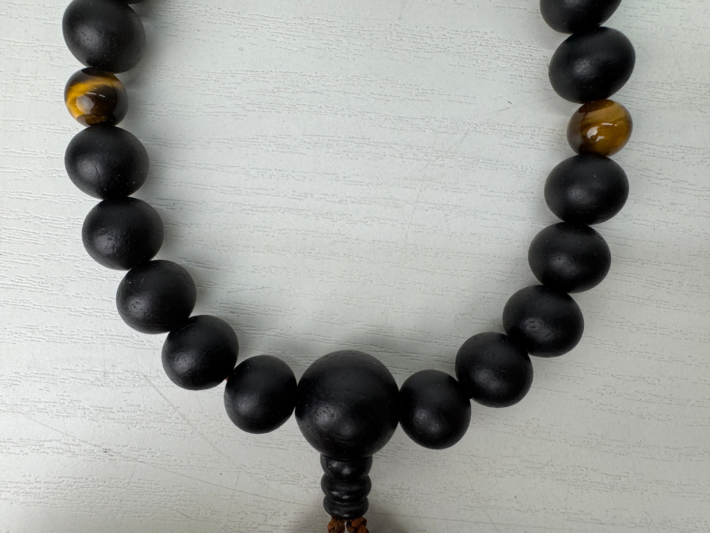 Y9174 JUZU Rosary Ebony beadroll box Japan antique Buddhist Prayer Beads