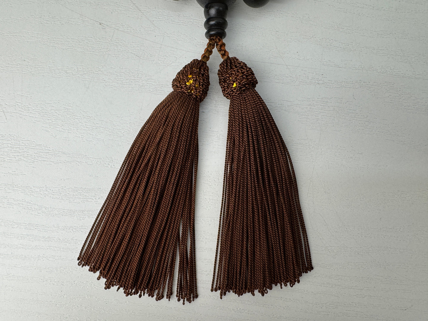 Y9174 JUZU Rosary Ebony beadroll box Japan antique Buddhist Prayer Beads