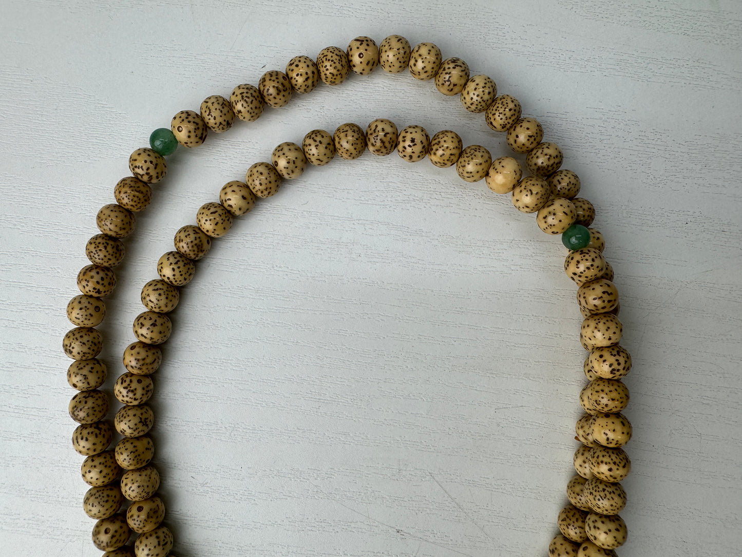 Y9175 JUZU Rosary Seigetsu Bodhi Jade beadroll box Japan antique Prayer Beads