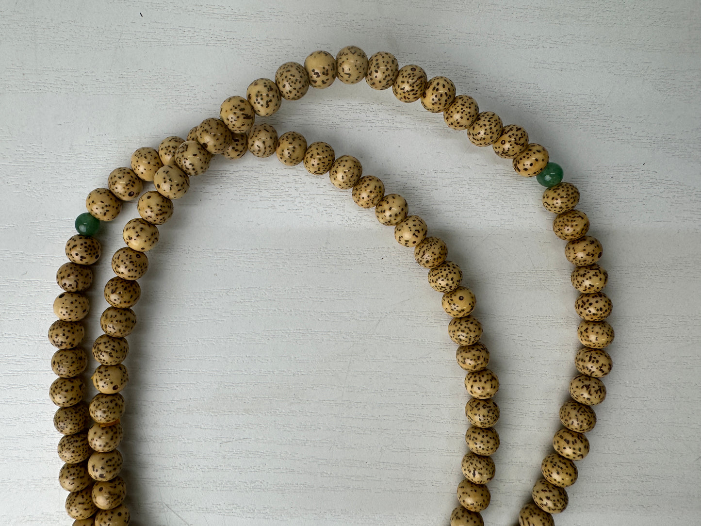 Y9175 JUZU Rosary Seigetsu Bodhi Jade beadroll box Japan antique Prayer Beads