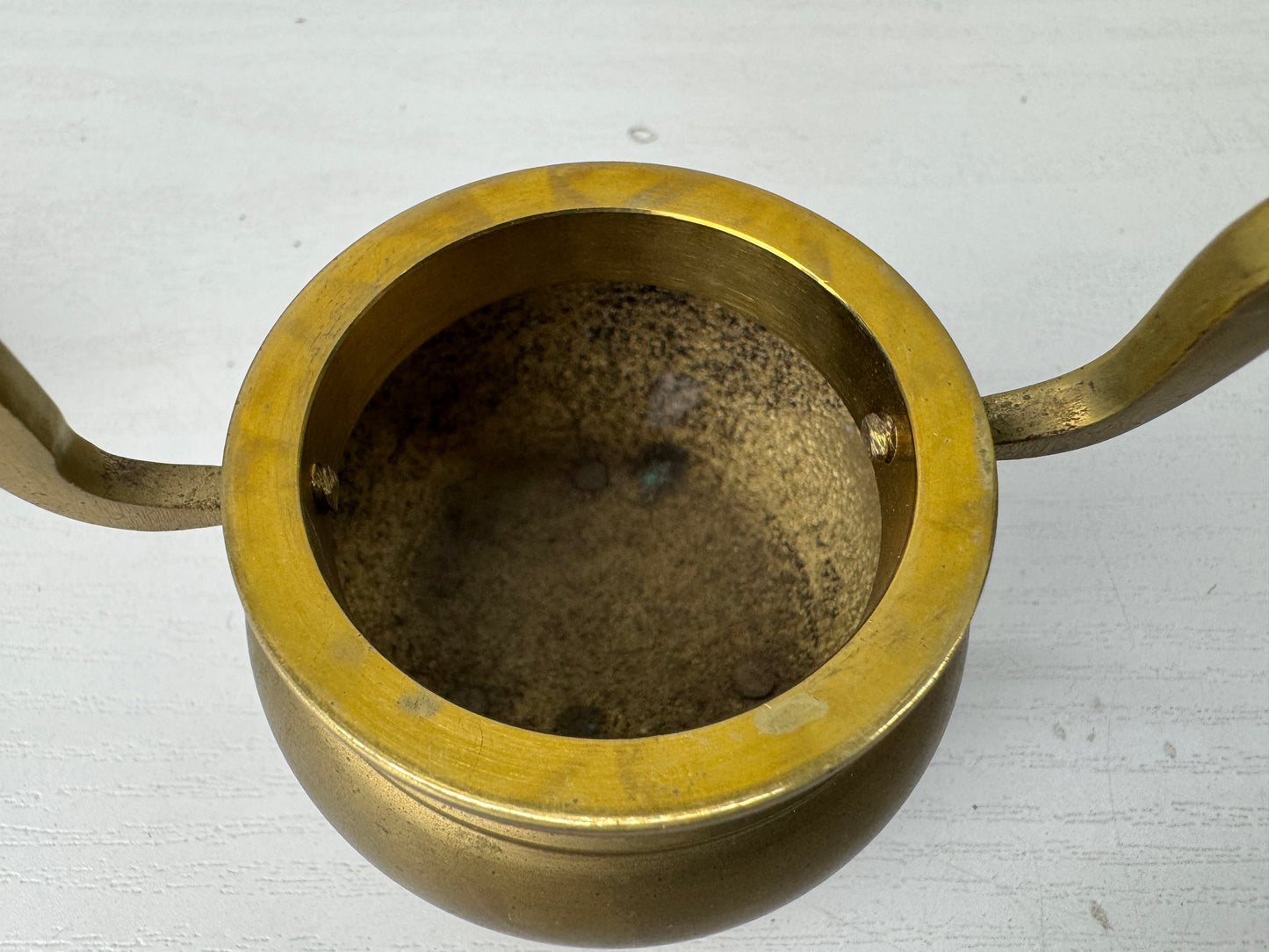 Y9179 Buddhist Altar Equipment Copper three-legged incense burner Japan antique