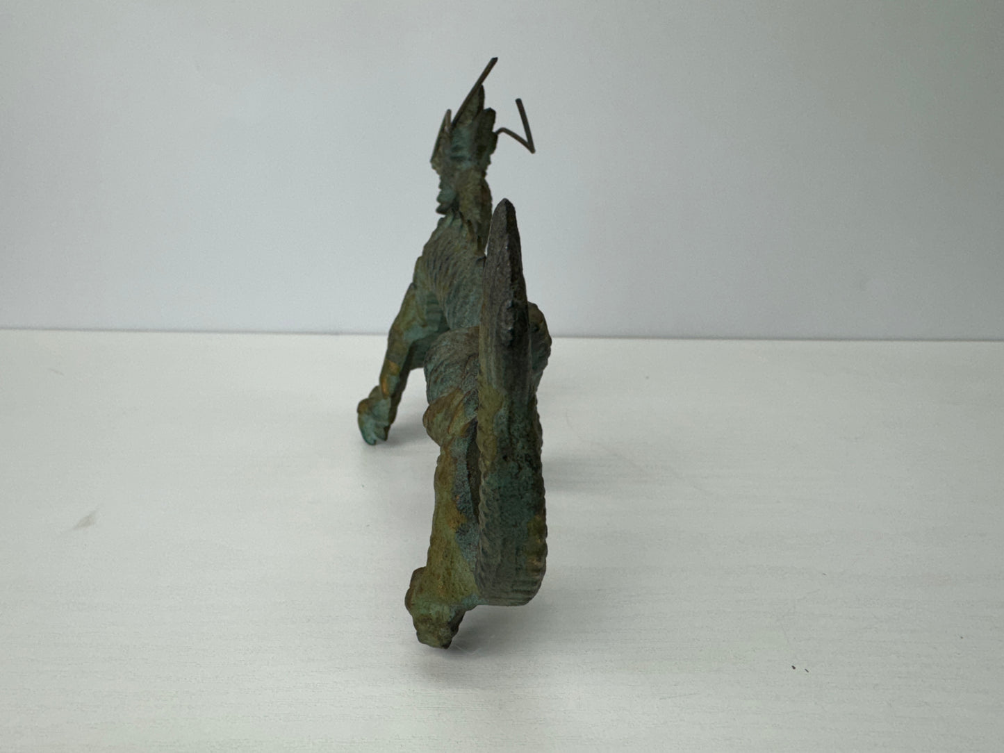 Y9197 OKIMONO metal Dragon figurine figure Japan antique interior ornament decor
