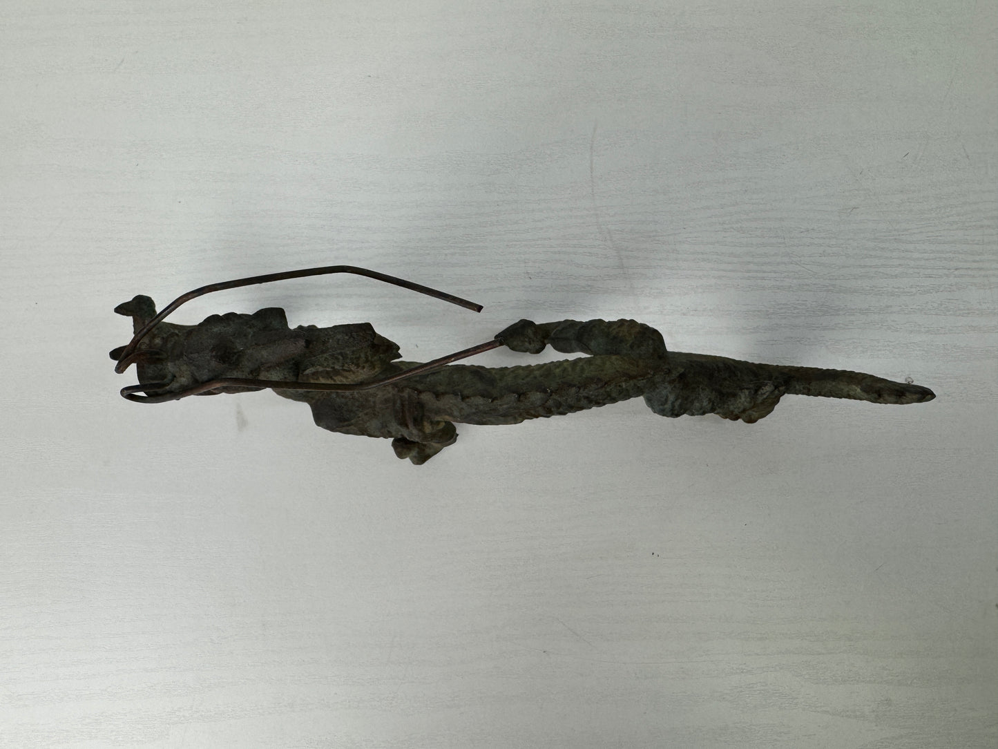 Y9197 OKIMONO metal Dragon figurine figure Japan antique interior ornament decor