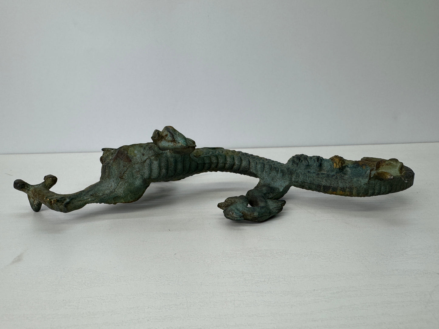 Y9197 OKIMONO metal Dragon figurine figure Japan antique interior ornament decor